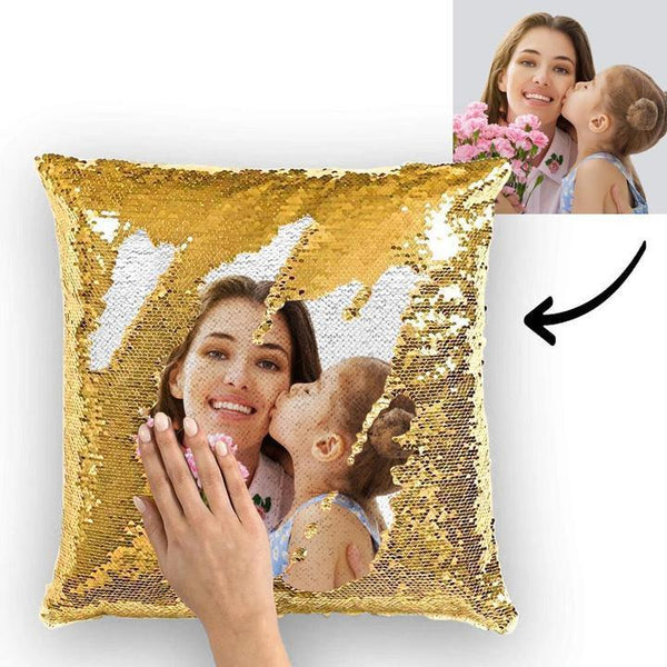 Sequin Pillow, Valentines Day Gifts for Her, Picture Pillow, Picture Gifts,  Memory Pillow, Custom Sequin Pillow Case Magic Reversible Throw 